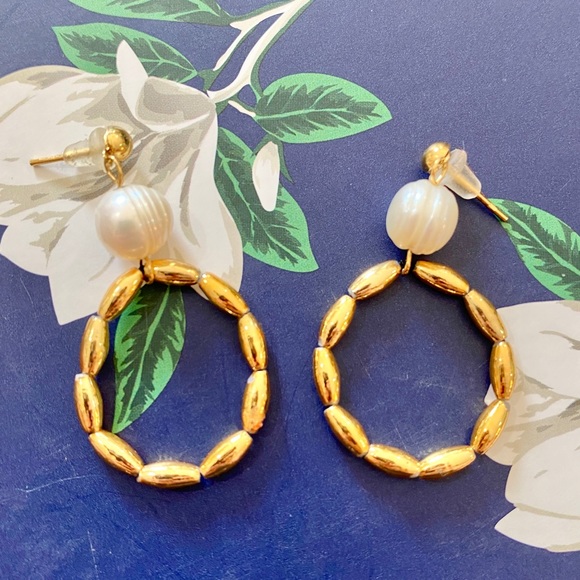 Pearl and Rice Bead Earrings - Picture 8 of 13